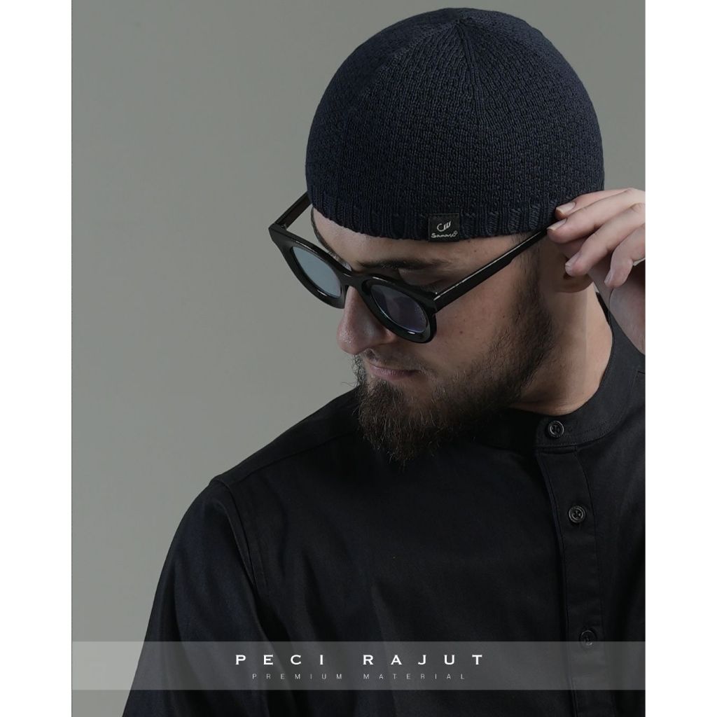 Samase peci rajut f003p kopiah shalat katun combed