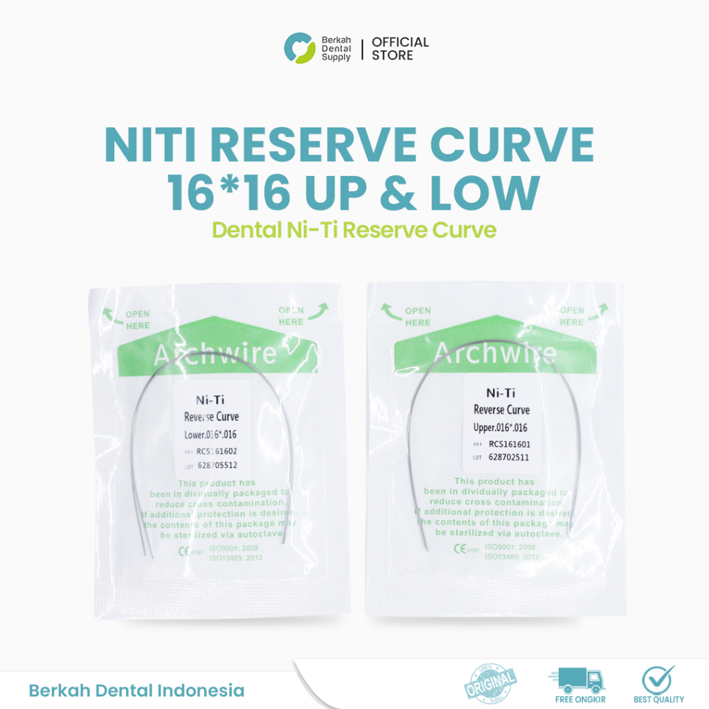 Dental Niti kawat Reverse Recta #16*16 Upper dan Lower