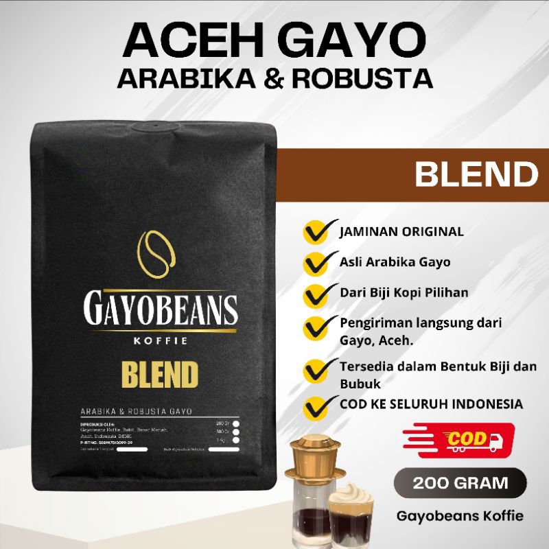 

KOPI GAYO HOUSE BLEND, ARABIKA dan ROBUSTA GAYO ACEH GAYOBEANS KOFFIE BLEND 1Kg