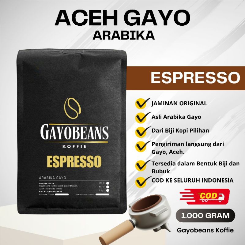 

KOPI GAYO ESPRESSO ARABIKA GAYO ACEH GAYOBEAN KOFFIE ESPRESSO BASE 1Kg