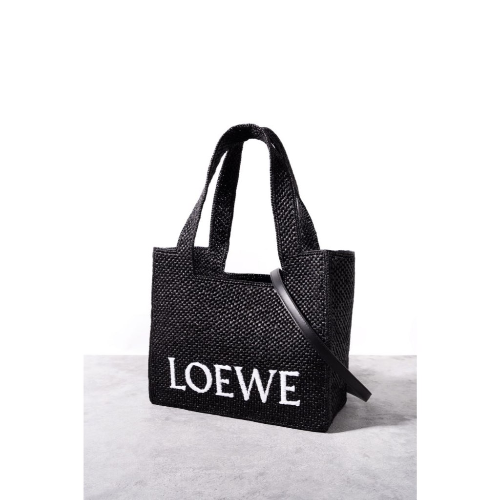 LOEWE Medium LOEWE font tote bag in raffia