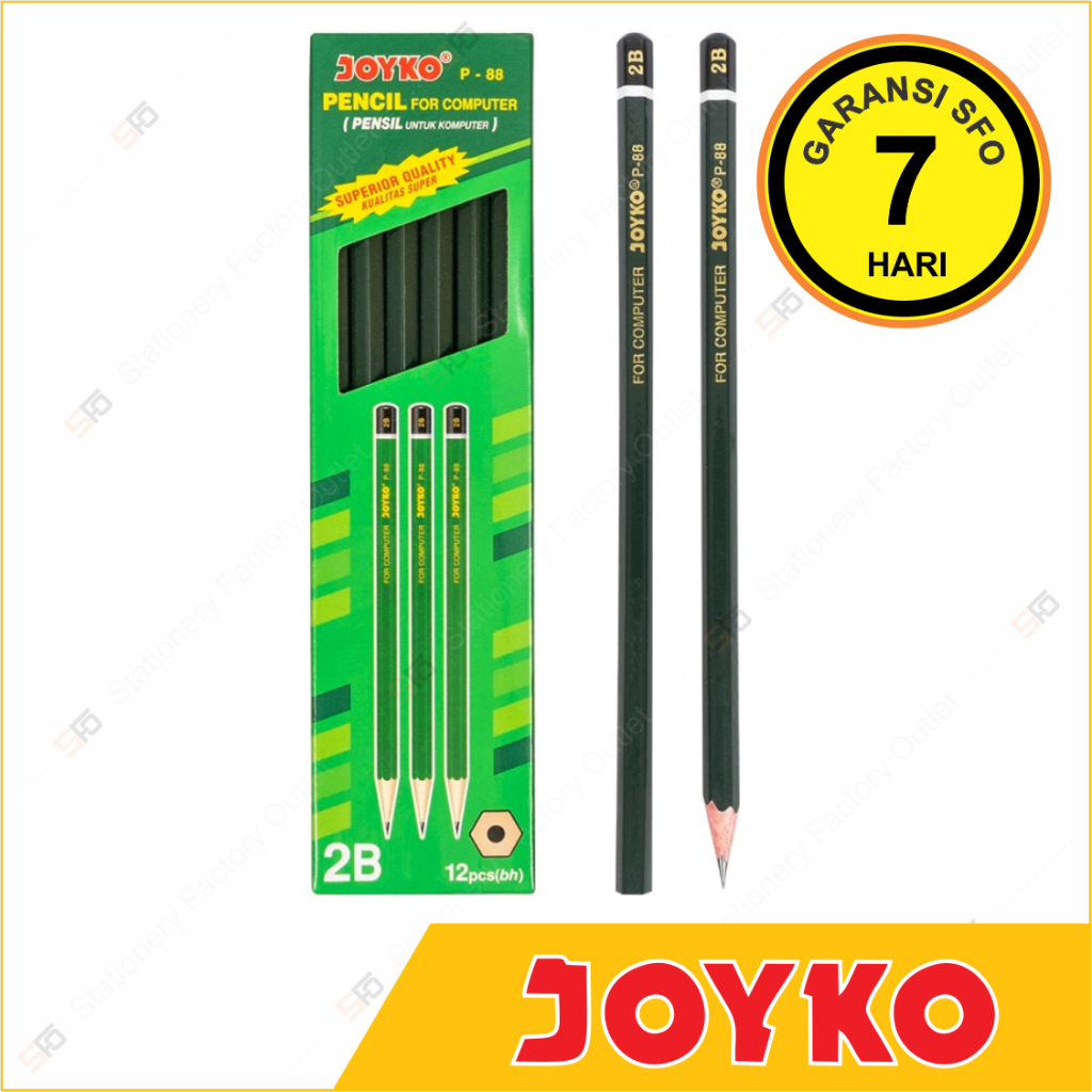 

12 Pcs Pensil Hexagonal 2B Joyko - P-88 1 Pack - SFO Semarang Official