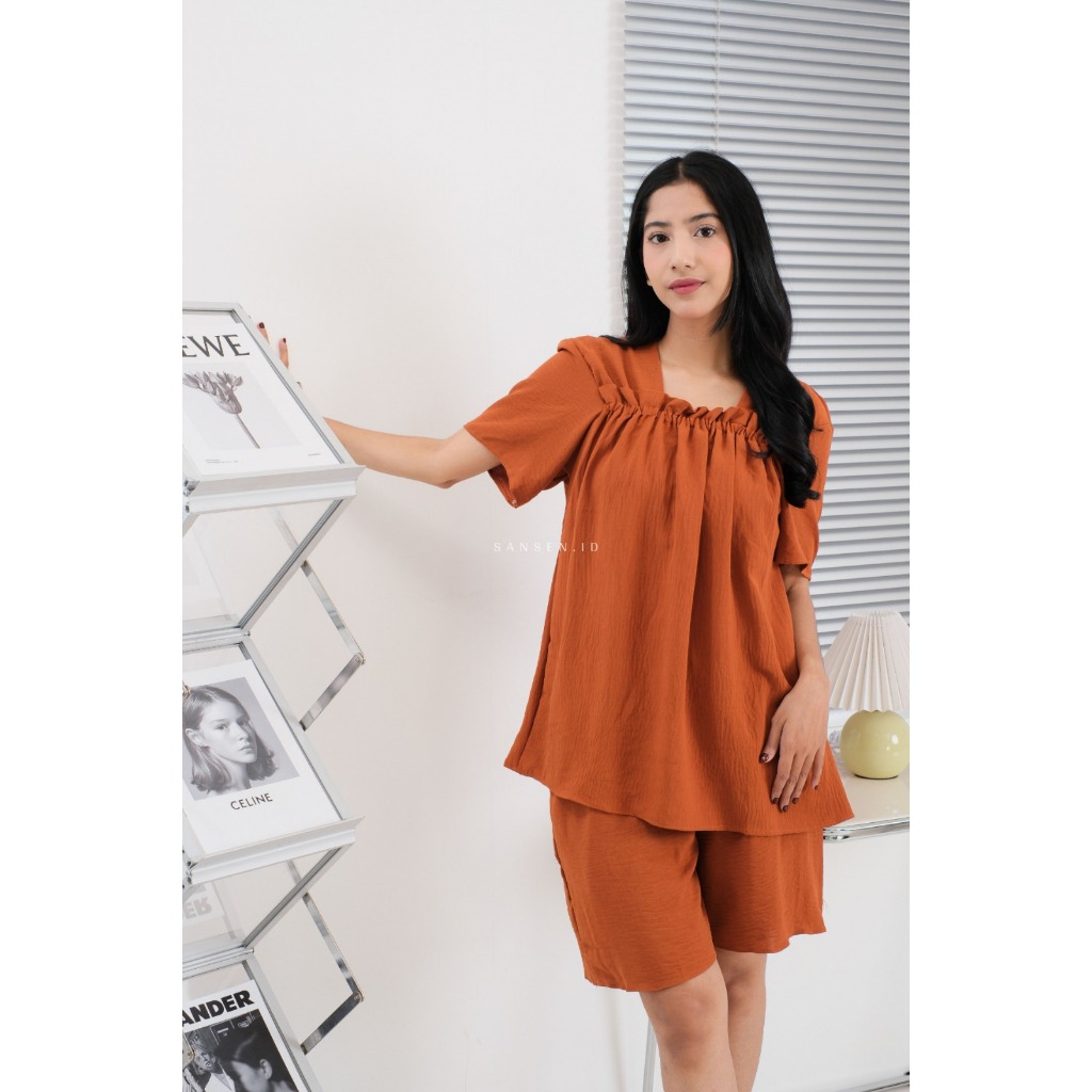 One Set Fuji Lengan Pendek&Celana Pendek Crinkle Airflow