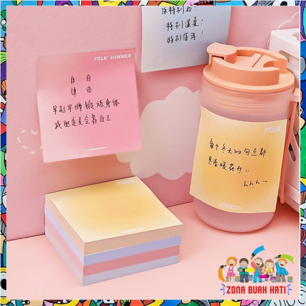 

ZBH Sticky Notes Gradasi Lucu Polos 50 Lembar Memo Tempel Gradasi Warna-Warni 50Lembar Tempelan Kertas Catatan Memo Bookmark Notepad Alat Tulis Kantor Sekolah