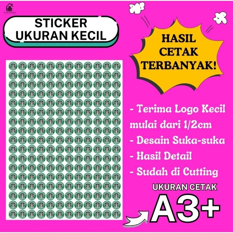 CETAK STIKER PRODUK KECIL  START FROM SIZE 1/2CM / STICKER KECIL 2CM / STIKER CUTTING / STIKER MAKAN