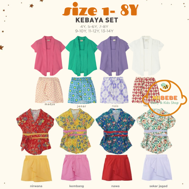 BOHOPANNA KUTUBARU SET KEBAYA BATIK ANAK PEREMPUAN 1 TAHUN - 6 TAHUN