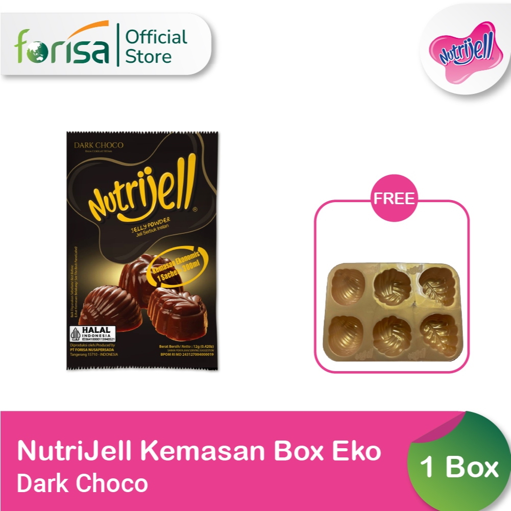 

[BUY1GETGIFT] Nutrijell Ekonomi Rasa Dark Choco Box FREE 1 Pcs Cetakan Jelly Gold