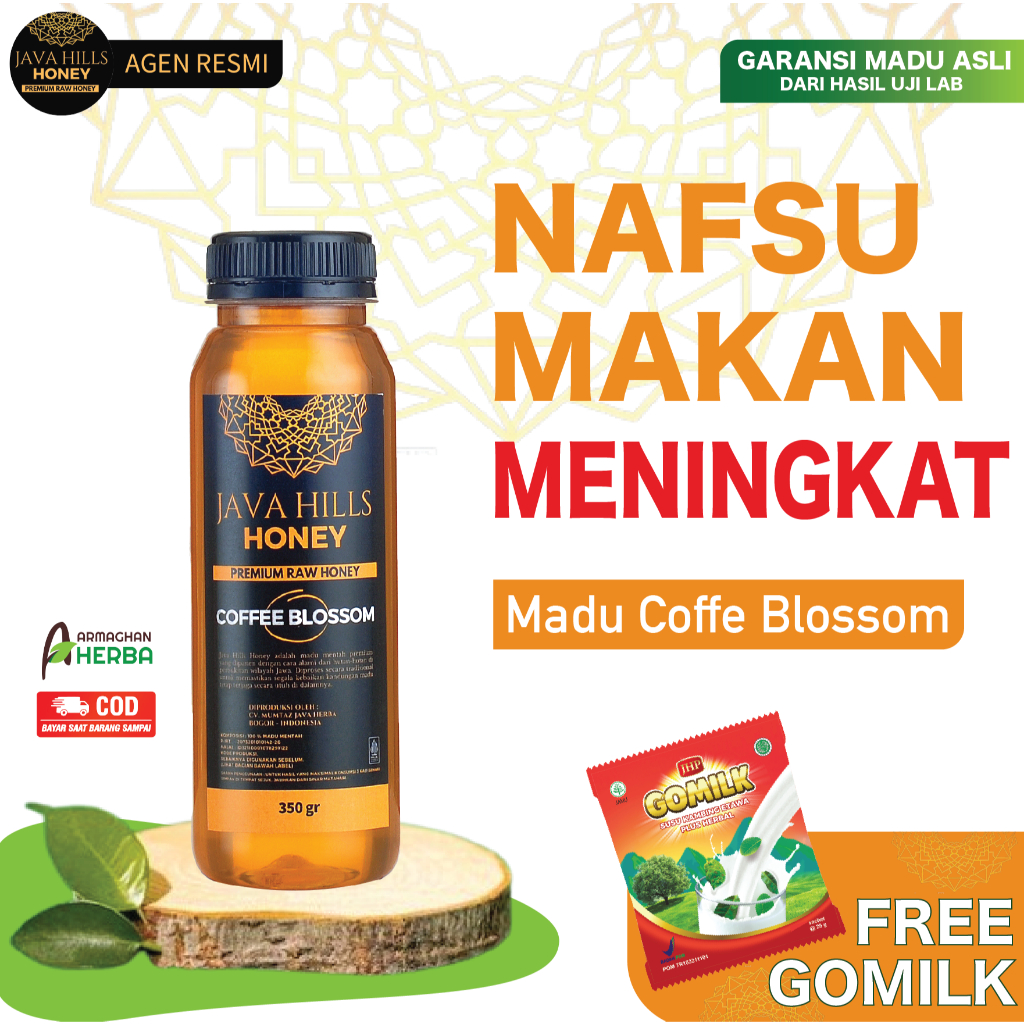 

[ COD + GARANSI ][ GRATIS GOMILK ] MADU JAVA HILLS COFFEE BLOSSOM | Meningkatkan Nafsu Makan | Meredakan Demam, Batuk, Pilek, dll Nettor 320 gr