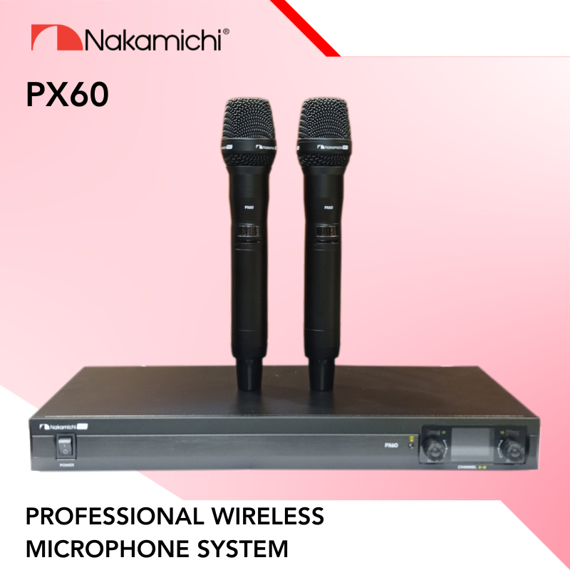 WIRELESS MICROPHONE NAKAMICHI PX60 PX 60 PX-60 TRUE DIVERSITY WIRELESS MICROPHONE SYSTEM