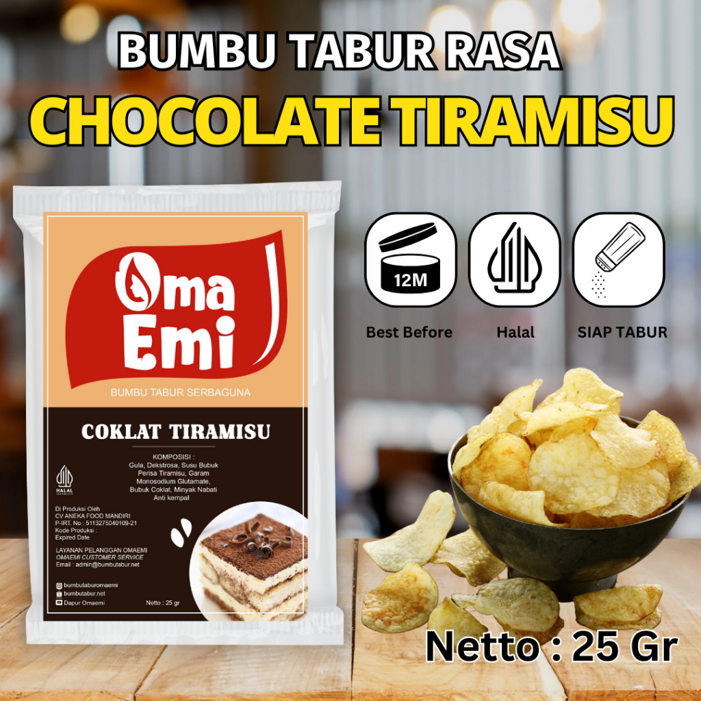 

Bumbu Tabur Rasa {Chocolate Tiramisu} / {Chocolate Tiramisu} / Bumbu Tabur Keripik 25 gr