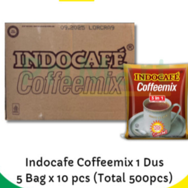 

[ GRAB -SAMDAY ] Indocafe Cofeemix 1 Dus (5 Bag x 10 Pcs) Total 500 Pcs / ARENA PRABOT