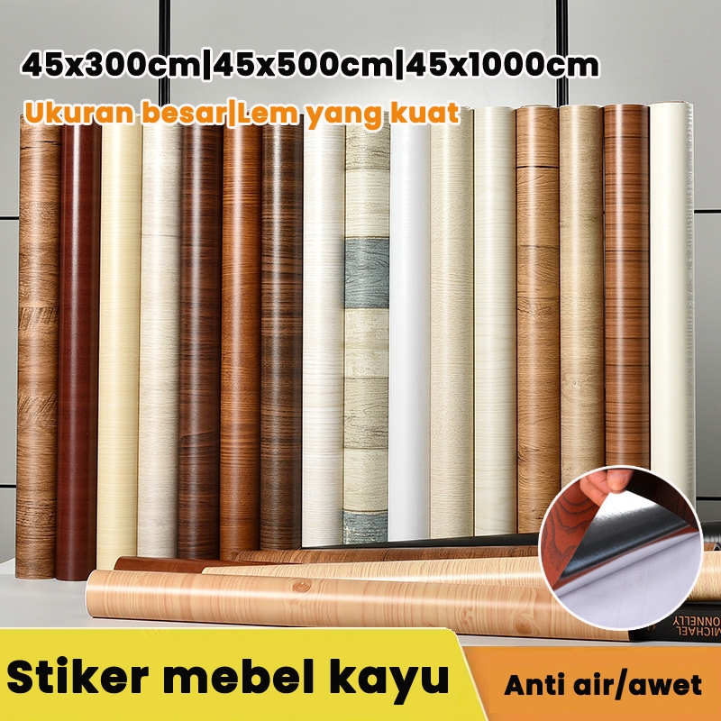 【 Istimewa】stiker motif kayu furniture stiker motif kayu wallpaper lemari kayu