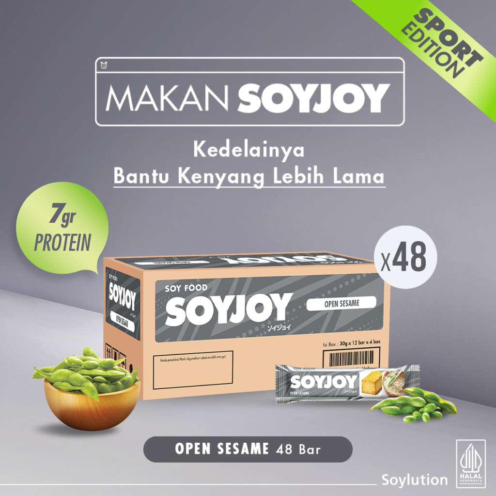 

SOYJOY Snack Bar Kedelai Open Sesame 30gr - 1 Karton (48 Bar)