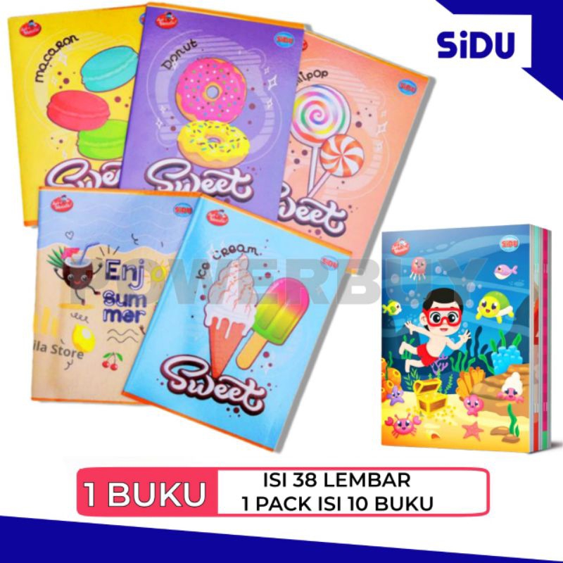 

Promo 10 Pack Buku Tulis Sidu 38 Lembar/Buku Anak Sekolah Anak Karakter/Buku Sidu Murah