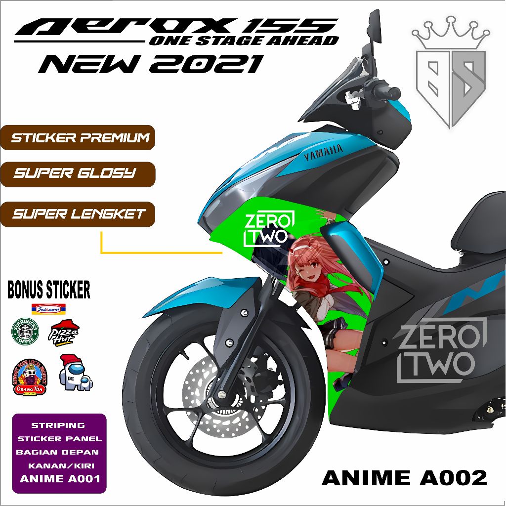 STRIPING STICKER PANEL SAYAP AEROX 155 / STICKER SAYAP AEROX 155 NEW / STICKER PANEL AEROX MOTIF ANI