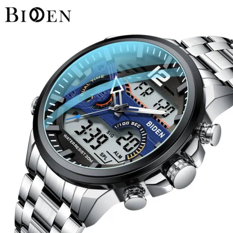 BIDEN jam tangan pria stainless steel murah original