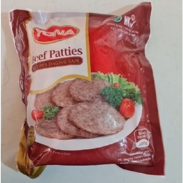 

Yona Beef Patties Patty Burger Daging Sapi 500gr 10pcs