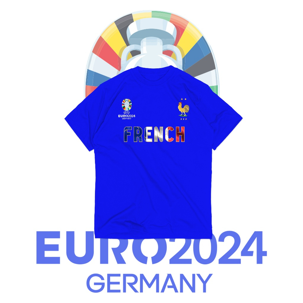 KAOS BAJU TSHIRT KAOS BOLA NEGARA PRANCIS  PIALA EURO 2024 / COMBED 30S / COD