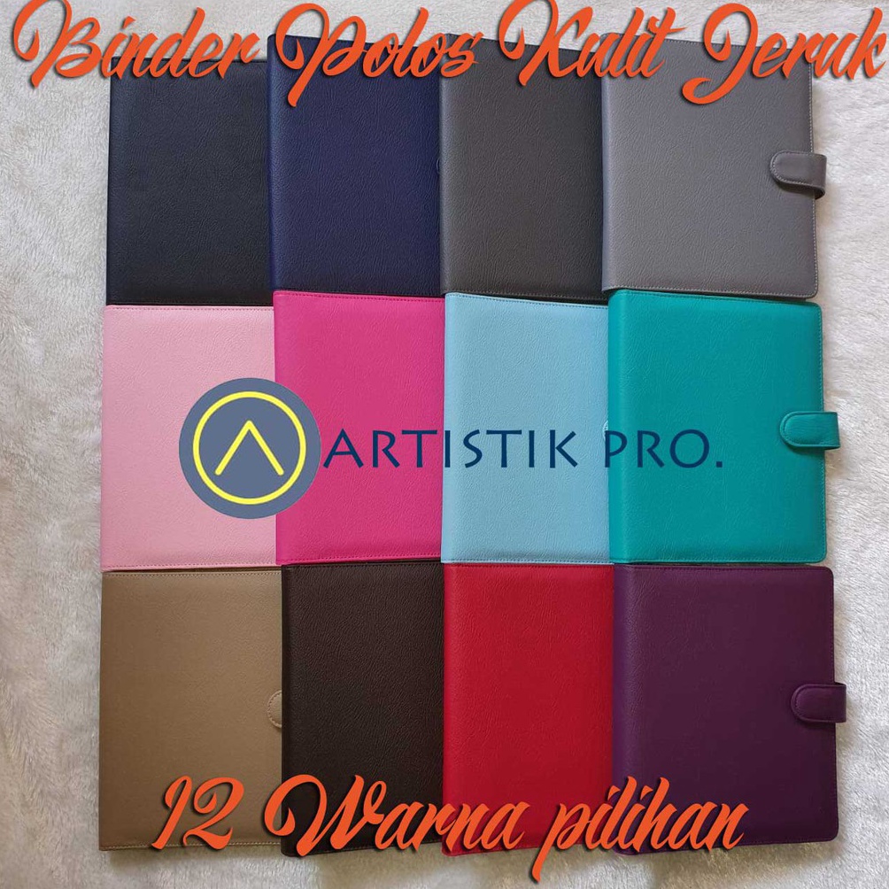 

KODE E7U4 BINDER POLOS KULIT JERUK 12 WARNA PILIHAN A52RING B526RING