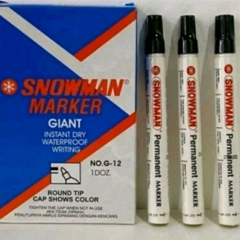 

Spidol Snowman permanen hitam G12 hitam isi 12 pcs KODE X8I2