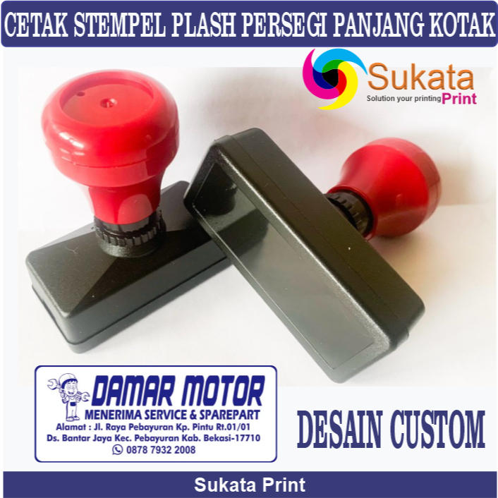

cetak stempel flash persegi panjang 3cm-10cm cetak stempel desain custom free desain
