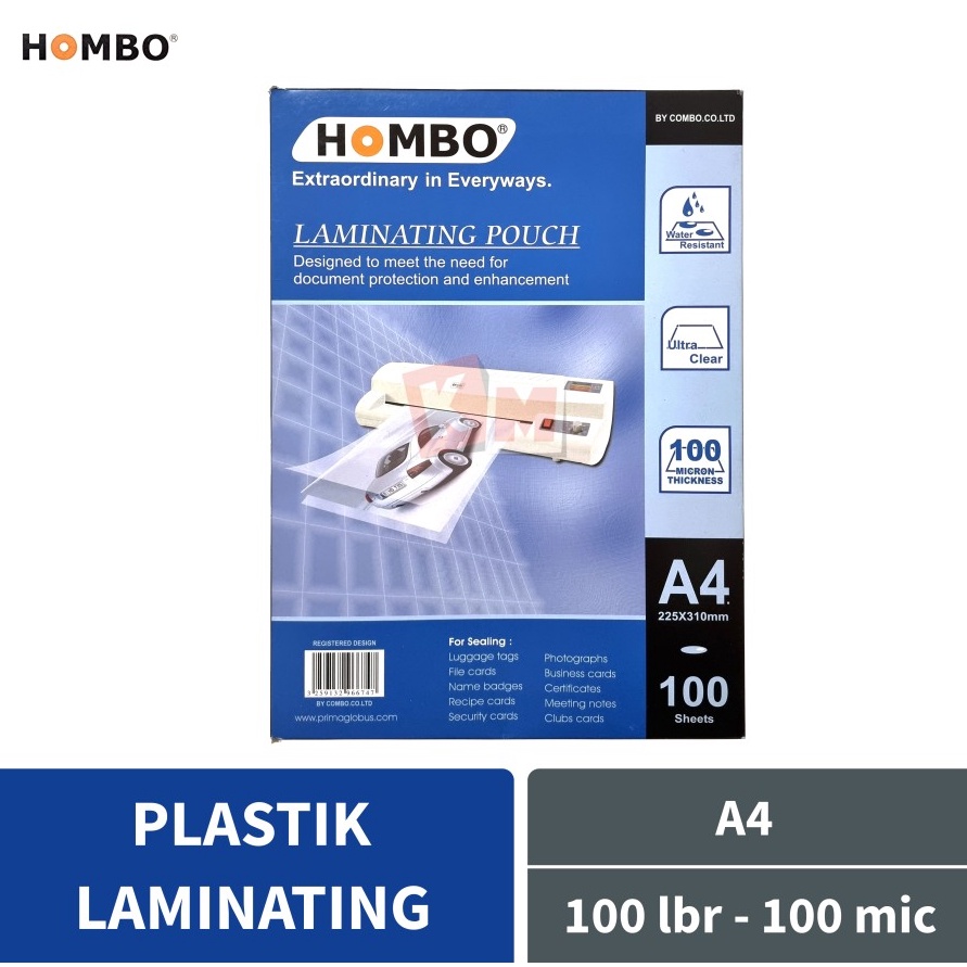 

KODE X1G8 Plastik Laminating Film Hombo A4 Ukuran A4 1 Micron