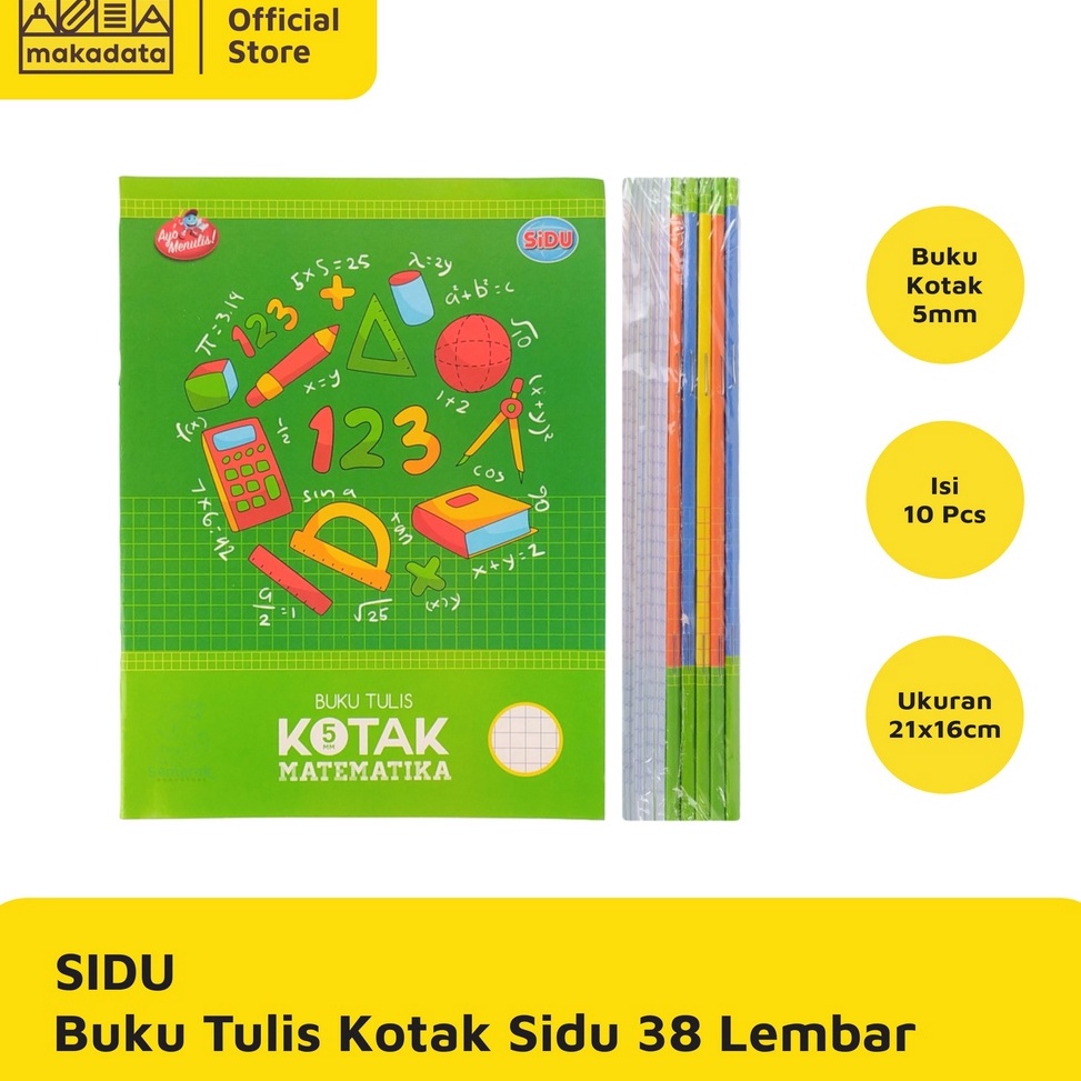 

BUKU TULIS STRIMIN KOTAK KECIL 5MM 38 LEMBAR SIDU 1 PACK MURAH KODE R2O2