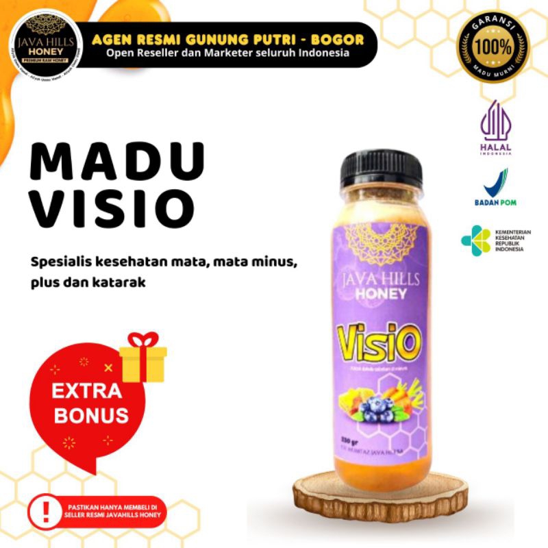 

Madu Visio | Javahills Honey Premium raw honey muntaz| Madu Mata Buram Minus Plus dan Katarak