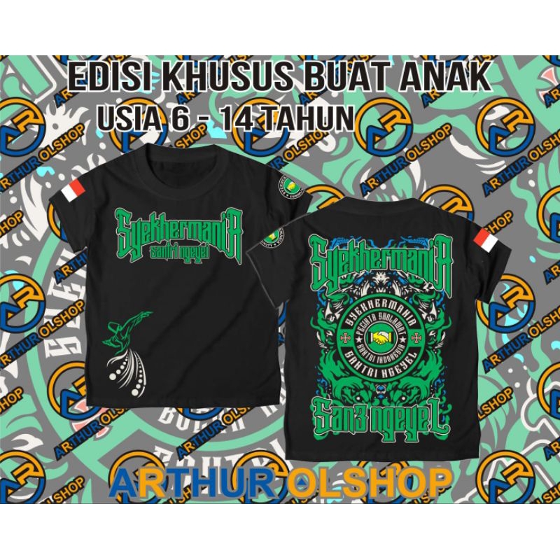 KAOS SYEKHERMANIA ANAK ANAK TERBARUH, KAOS SYEKHERMANIA INDONESIA, KAOS SYEKHERMANIA SABLON PLASTISO