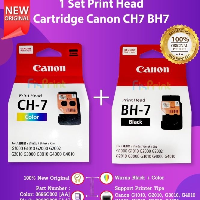 Cartridge Tinta Canon BH7 CH7 BH 7 CH 7 Print Head Cartridge CA91 CA92 Printhead Tinta Canon G1 G2 G