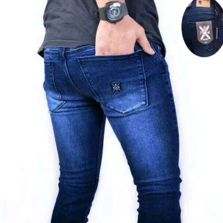 KODE M15H Celana Jeans Pensil Skinny Karet Cowok Pria Fashion Stretch 2738 Dewasa Jin