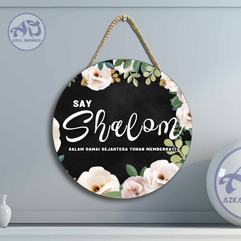Hiasan Pintu Ucapan Shalom Kristen Rohani / Hiasan Pintu Rumah / Shalom / Syaloom / papan MDf