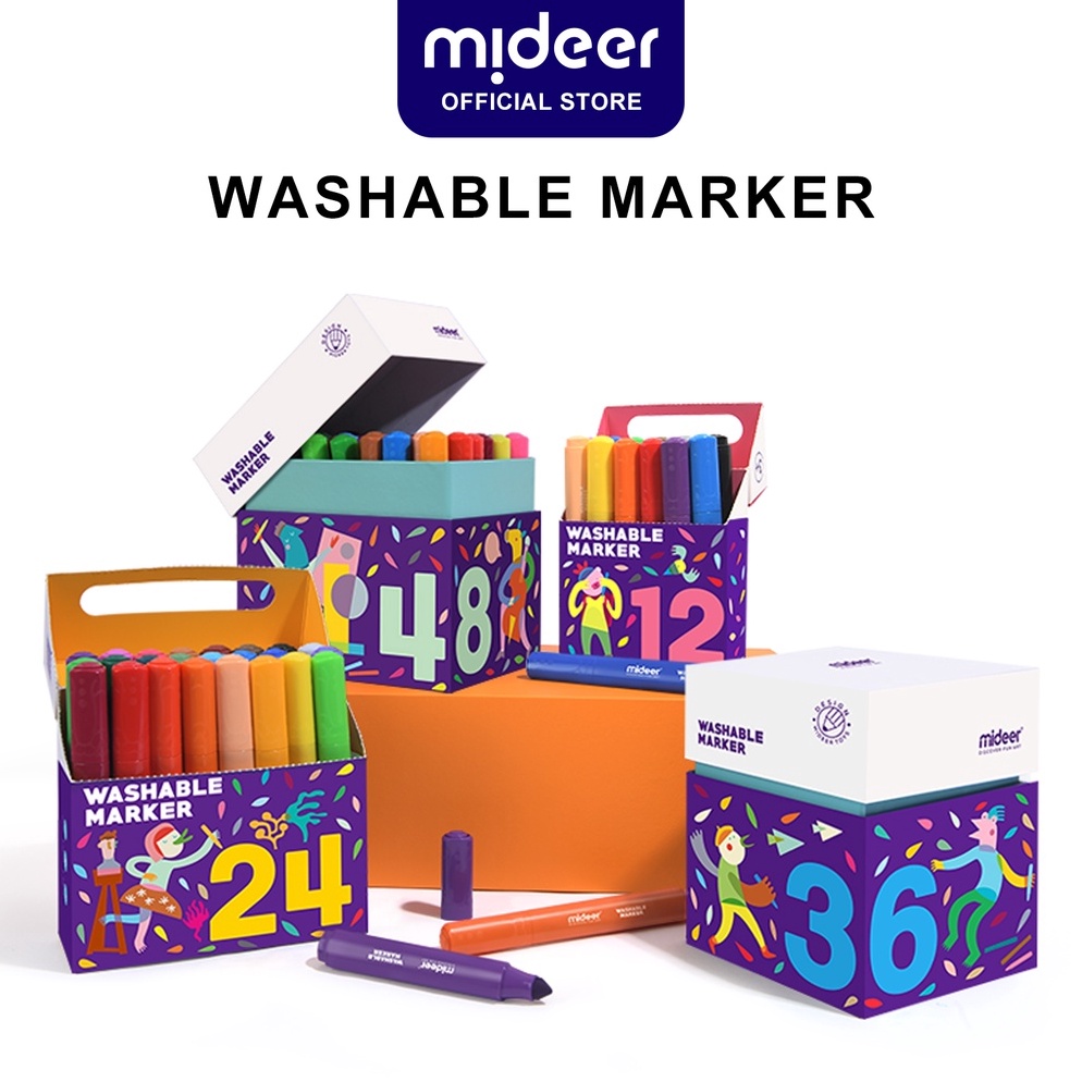 

Mideer Washable Marker isi 12 Mainan Edukasi Anak MD469 KODE U2G1