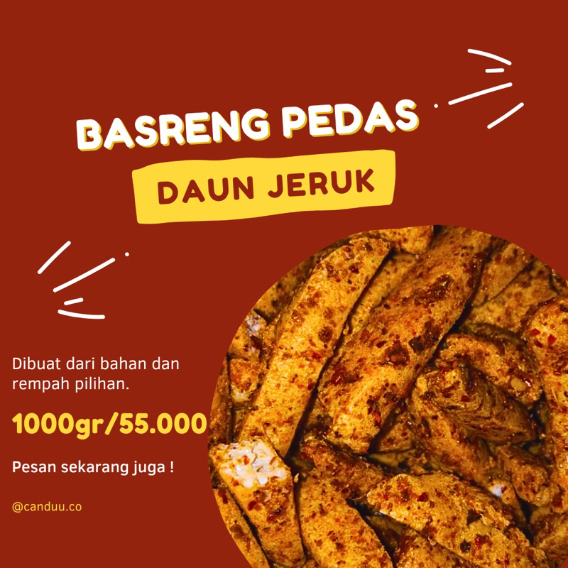 

Canduu• Basreng Baso Goreng Pedas Super Krispi Extra Daun Jeruk Netto 1000 gram / 1 kg Gratis Ongkir