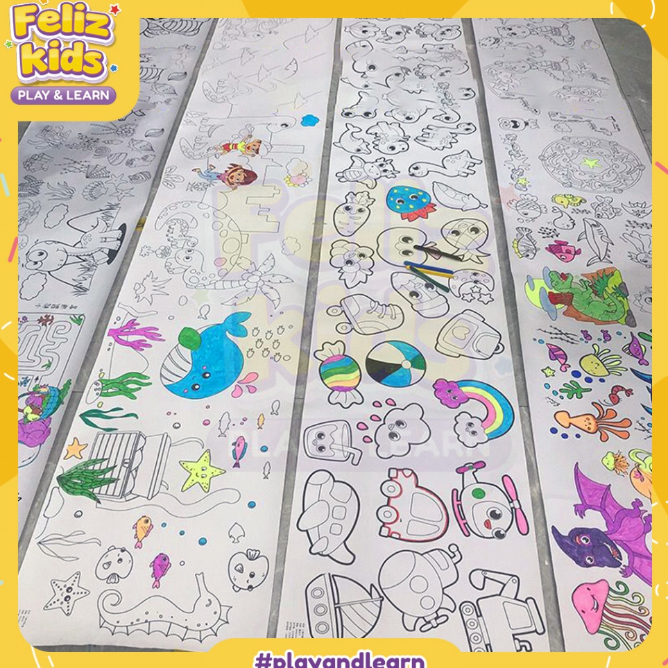 

KODE B8F3 KM1 kertas mewarnai graffiti scroll hadiah drawing art cat sticker felizkids