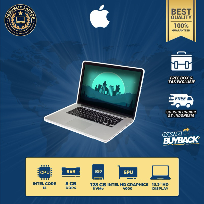 MACBOOK PRO 2012/CORE I5/RAM 8GB/SSD 128 GB/BERGARANSI