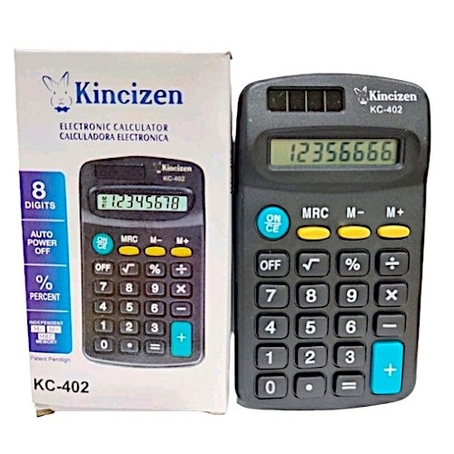 

( COD ) KALKULATOR POCKET CALCULATOR KINCIZEN KC 402 SAKU MINI 8 digit TERMURAH SEKOLAH KEUANGAN KANTOR FREE ( GRATIS ) BATERAI premium MATEMATIKA