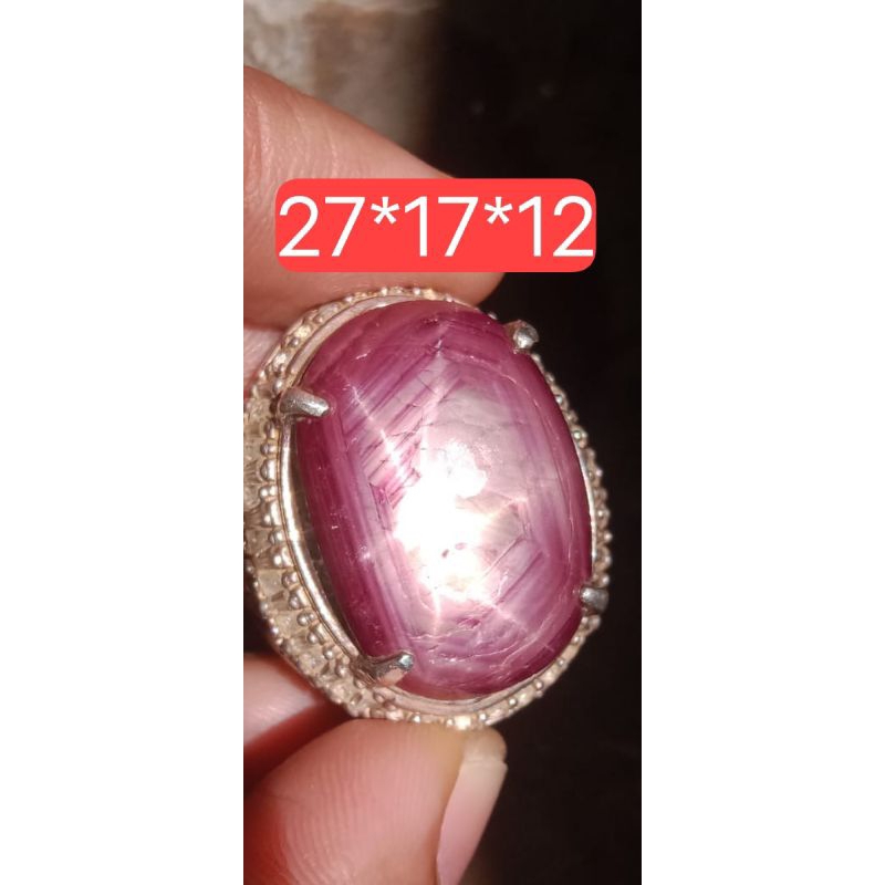 Ruby Star Tajam Jumbo Ring perak est dim 26