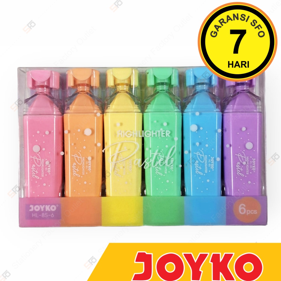 

Highlighter Pastel Joyko HL85 Set 6 SFO Semarang Official KODE K2W2