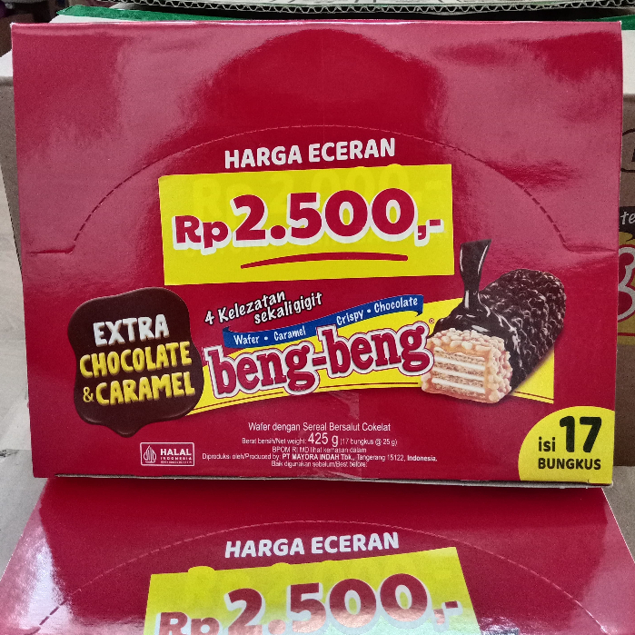 

BENG-BENG EXTRA CHOCOLATE ECERAN 2500 1 BOX ISI 17