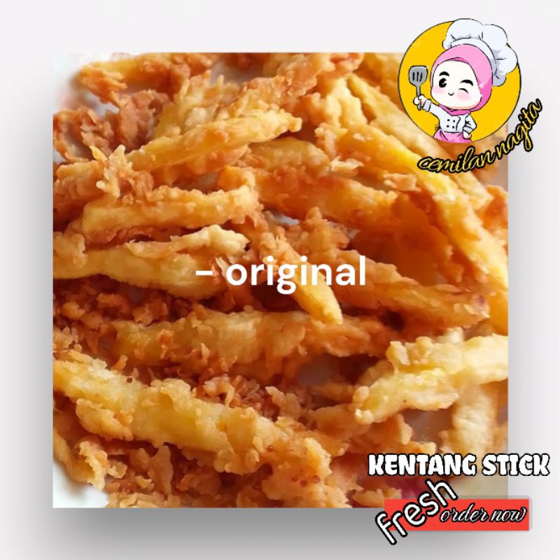 

cemilan kentang stick kriuk gurih enak varian original