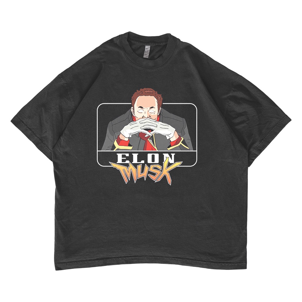 Neon Genesis Evangelion Elon Musk Vintage Style Oversized T-shirt Anime