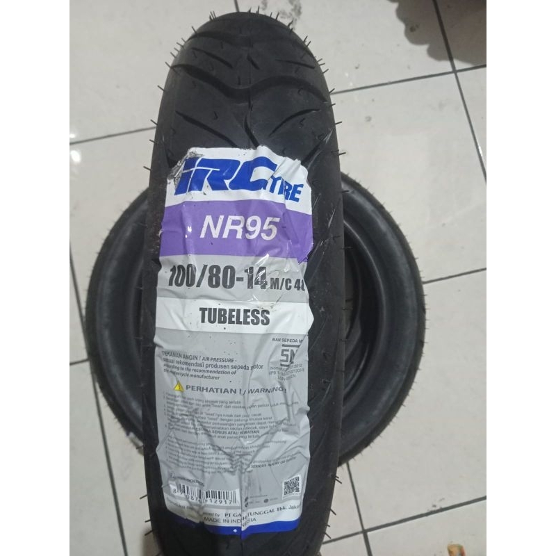 BAN LUAR MATIC TUBELESS IRC 100/80-14