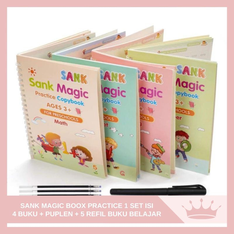 

SANK MAGIC BOOK PRACTICE 1 SET ISI 4 BUKU + PULPEN + 5 REFILL / BUKU BELAJAR MENULIS ANAK / BUKU AJAIB SET BUKU EDUKASI BELAJAR MENULIS
