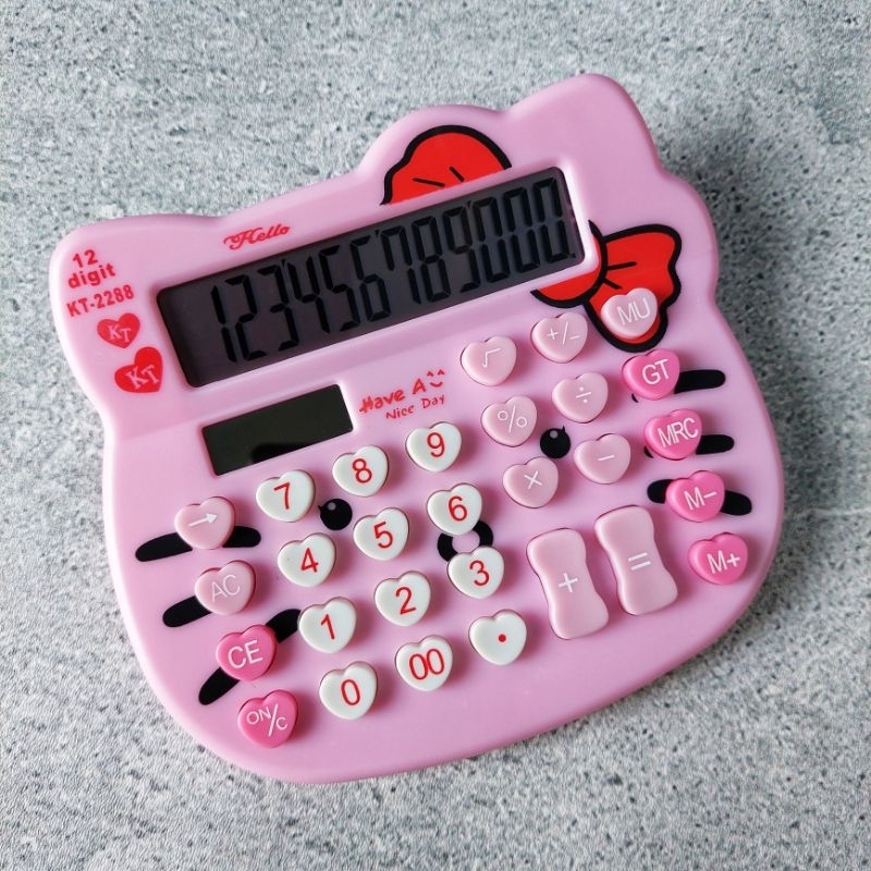 

Kalkulator Kepala Hellokitty Calculator Dagang 12Digits Hellokitty Dual Power Solar & Battery