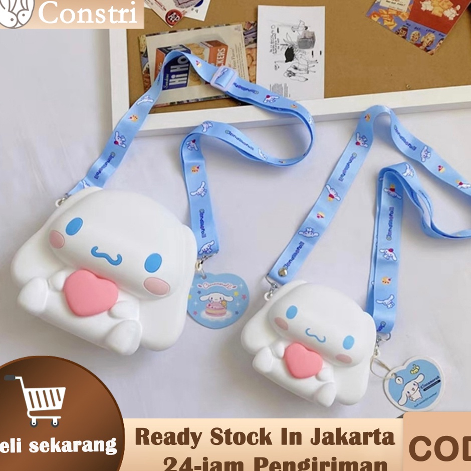 KODE D77S Tas Silikon Anakanak CinnamorollSanrio ShoulderBag Cinnamoroll Boneka Lucu tas selempang a