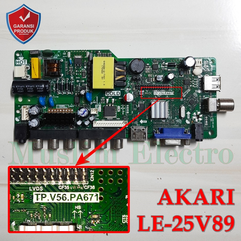Mainboard LED TV Akari LE-25V89 25V89