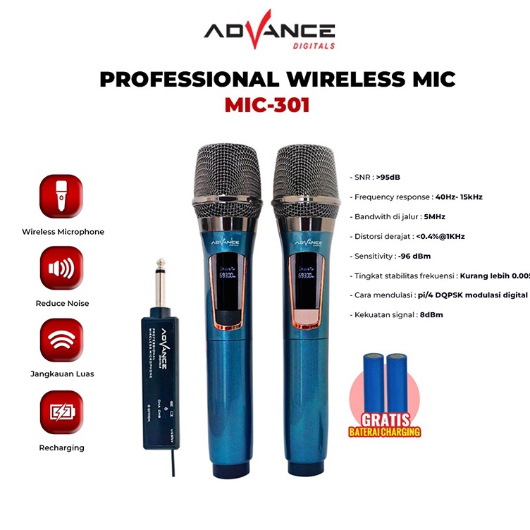 Garansi 1 tahunAdvance Mikrofon Nirkabel Double Digital Mic Nirkabel Mikrofon Logam h V7H8