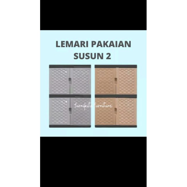 Terjangkau lemari plastik 2 susun