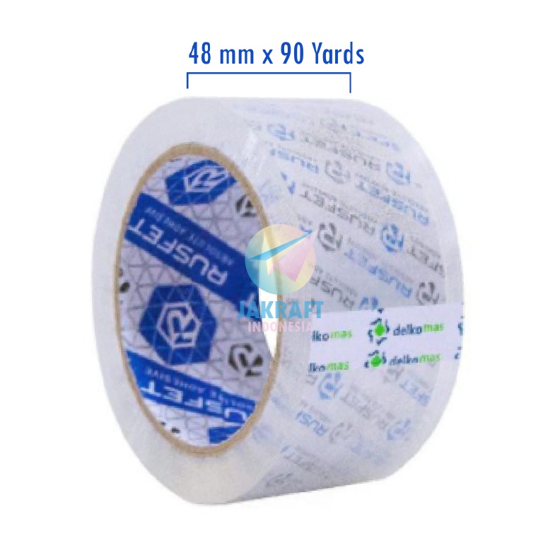 

NEW VARIAN 1 Pcs Lakban RUSFET Super Bening 2 Inch 48 mm x 9 Yards ala Isolasi Solatip Adhesive Tape Daimaru